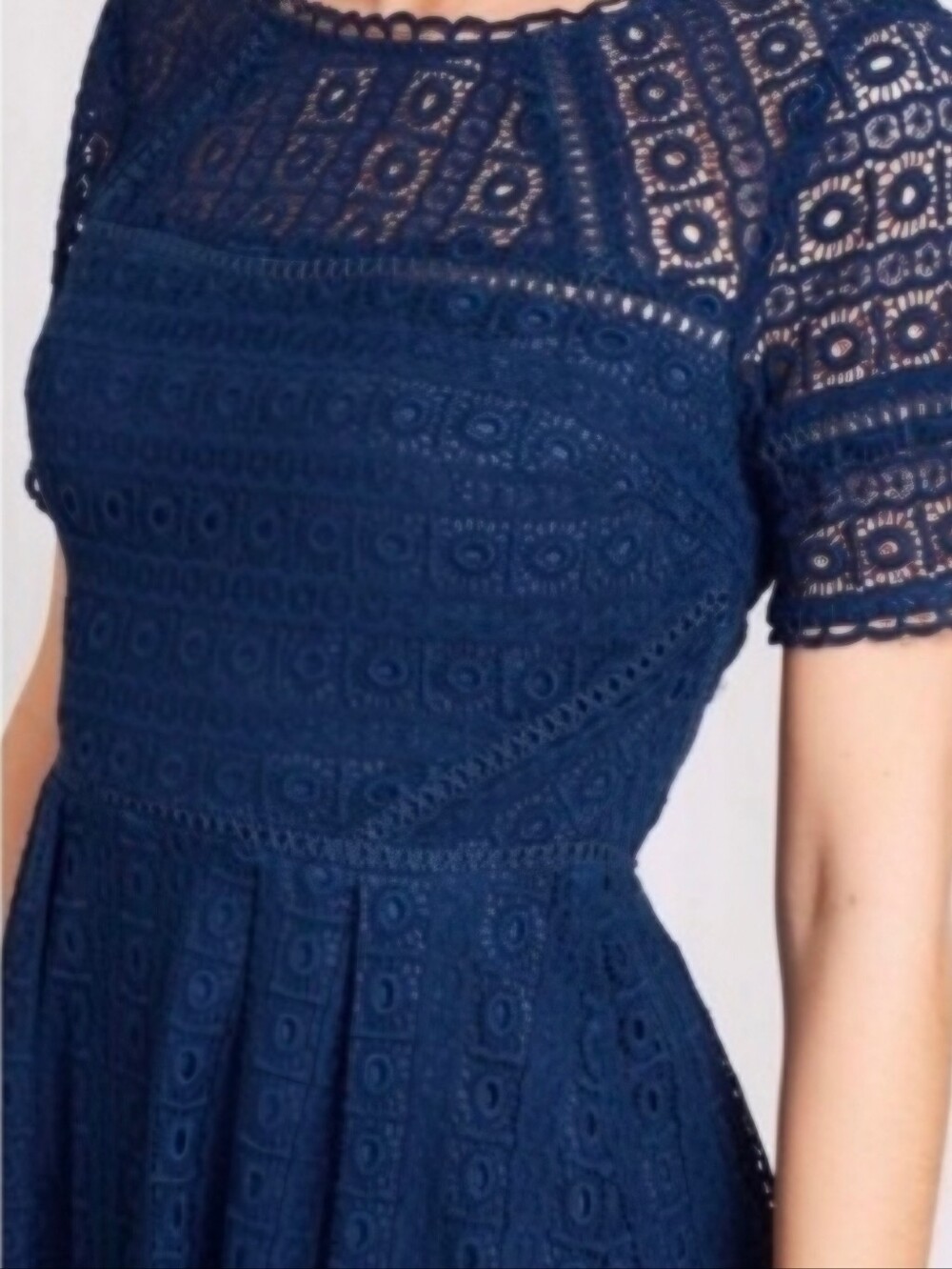 Boden Crochet Lace Cobalt Blue Short Sleeve Midi Althea Dress, 2 - Picture 2 of 11